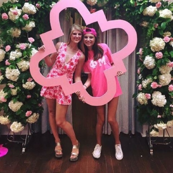 Lulu's Deep V Neck Floral Hot Pink OpenBack Romper - Picture 3 of 5